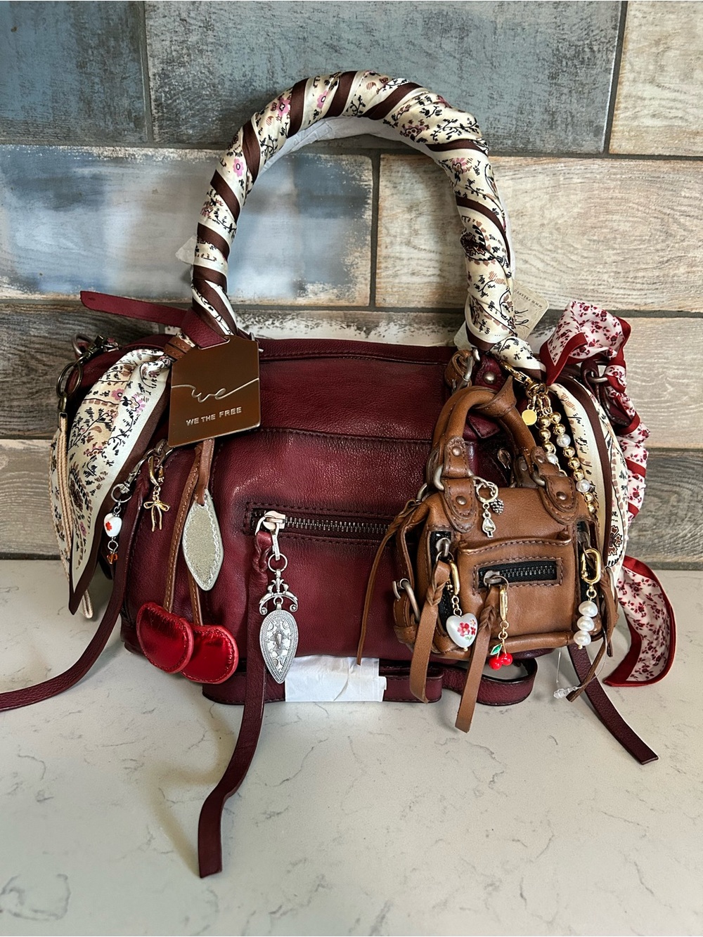 NWT We The Free Red Rock Baby Emerson, Saddle Micro Emerson, Charms & Scarves